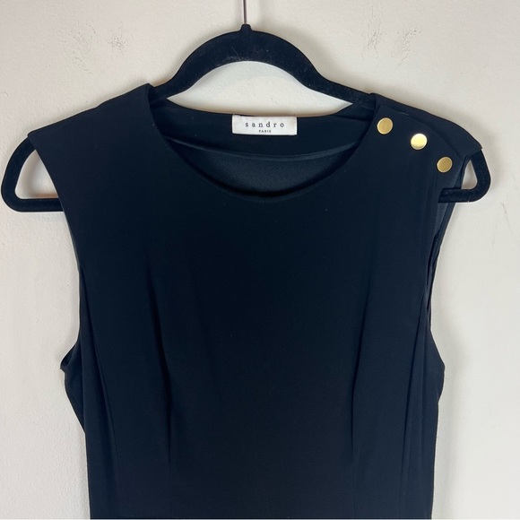 Sandro Paris Parigo Marine Stretch Crepe Jumpsuit Size 2 US M - Picture 3 of 12